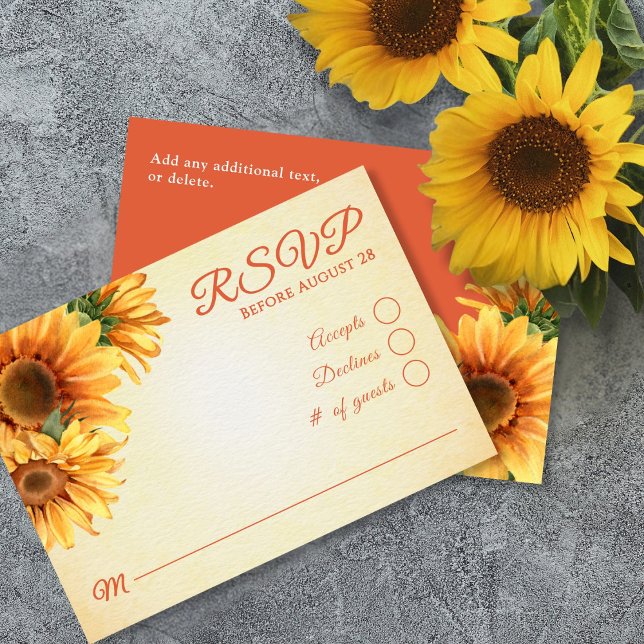 Rustic Sunflower Wedding RSVP Card (Creator Uploaded)