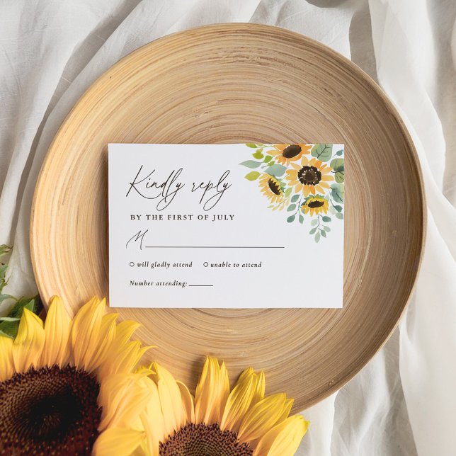 Rustic Sunflower Wedding RSVP Card (Creator Uploaded)