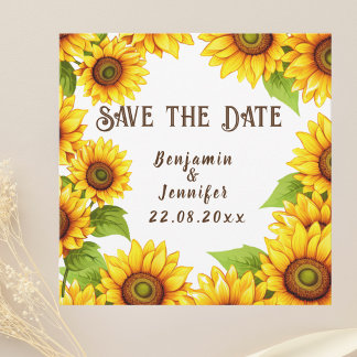 Rustic Sunflower Wedding  Save The Date