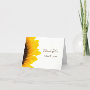 Rustic Sunflower Wedding Thank you Card