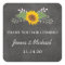 Rustic Sunflower Wedding thank you favour sticker