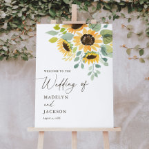 Rustic Sunflower Wedding Welcome Sign