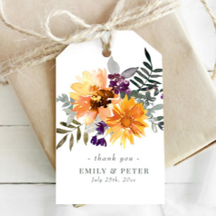 Rustic Sunflower & Wildflower Shower Wedding Favor Gift Tags