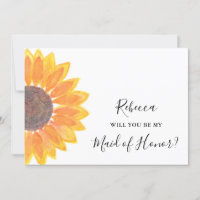 Rustic Sunflower Will You Be My Maid of Honour