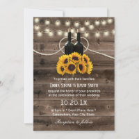 Rustic Sunflower & Wine Bottle Country Wedding