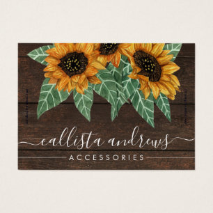 Rustic Sunflower Wood Watercolor Bracelet Display