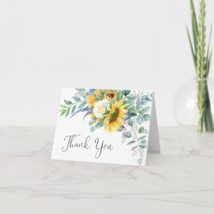 Rustic Sunflowers and Eucalyptus Thank You Card