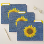 Rustic Sunflowers Blue Denim