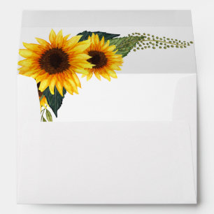Rustic Sunflowers Country Wedding Envelope