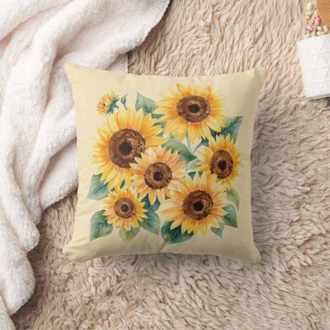 Rustic Sunflowers Cushion (Blanket)