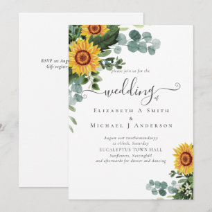 Rustic Sunflowers Eucalyptus Leaves Wedding