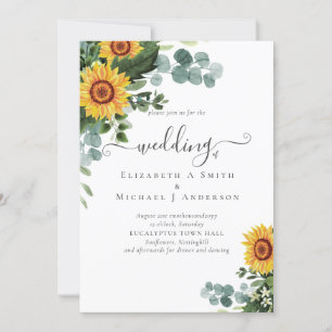 Rustic Sunflowers Eucalyptus Leaves Wedding