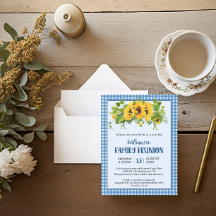 Rustic Sunflowers  Family Reunion Invitation  Postcard