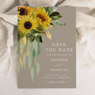 Rustic Sunflowers Floral Save The Date