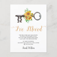 Rustic Sunflowers Key I Have Moved Moving