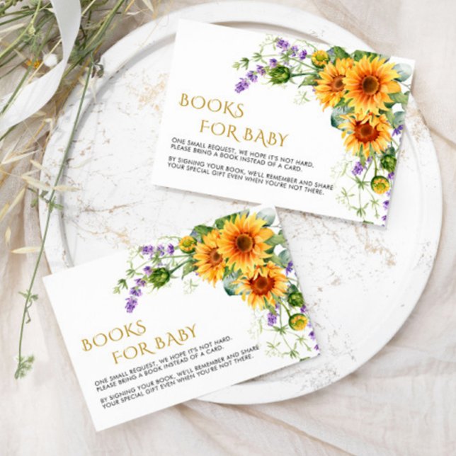 Rustic Sunflowers & Lavander Books for Baby card (Creator Uploaded)