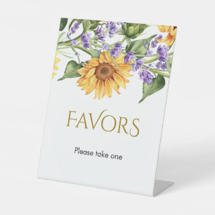 Rustic Sunflowers & Lavander Wedding Pedestal Sign