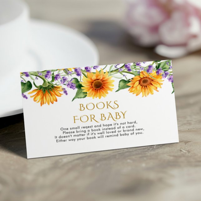 Rustic Sunflowers & Lavender Book for Baby Card (Creator Uploaded)