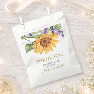 Rustic Sunflowers & Lavender Wedding Favour Bags
