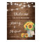 Rustic Sunflowers Mason Jar Lights Wedding Sign