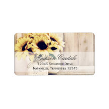 Rustic Sunflowers Mason Jar Return Address Label