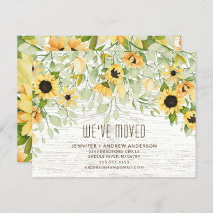 Rustic Sunflowers Moving Announcement