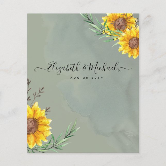 Rustic Sunflowers Newlyweds Gift Flyer (Front)