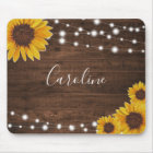 Rustic Sunflowers & String Lights on Wood