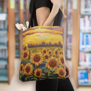 Rustic Sunflowers Sunrise Tote Bag