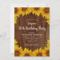 Rustic Sunflowers Surprise 50th Birthday Party