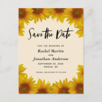 Rustic Sunflowers Wedding Save the Date