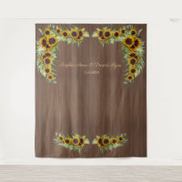 Rustic Sunflowers Wedding Wood Photo Booth