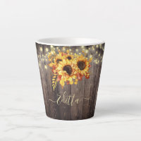 Rustic Sunflowers Wood String Lights Autumn