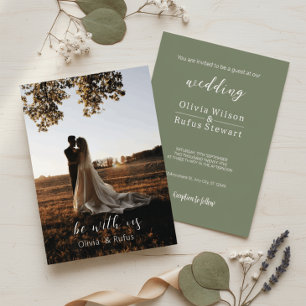 Rustic Sunset Wedding Invitation with Romantic Sil