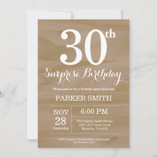 Rustic Surprise 30th Birthday Invitation