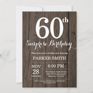 Rustic Surprise 60th Birthday Invitation