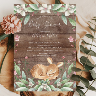 Rustic Sweet Deer Neutral Baby Shower Invitation