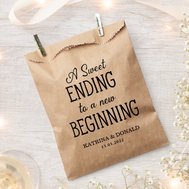Rustic Sweet Ending Wedding Favour Bag (Clipped)