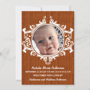 Rustic Swirls Baby Announcement