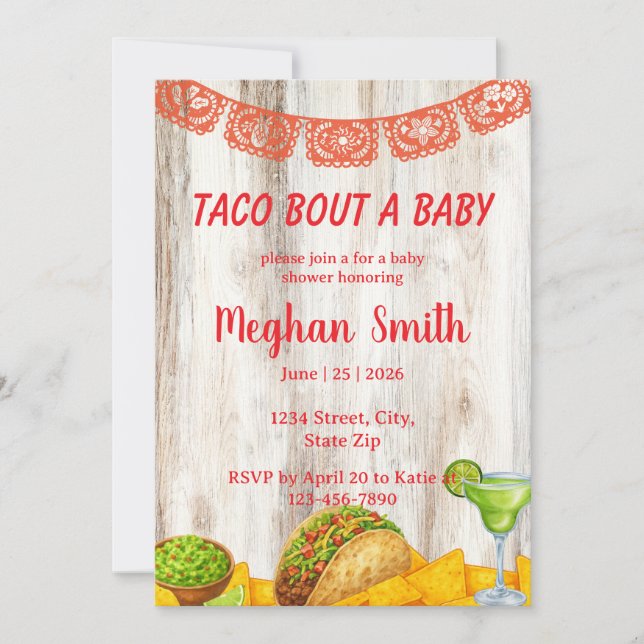 Rustic Taco ‘Bout a Baby Shower Invitation (Front)