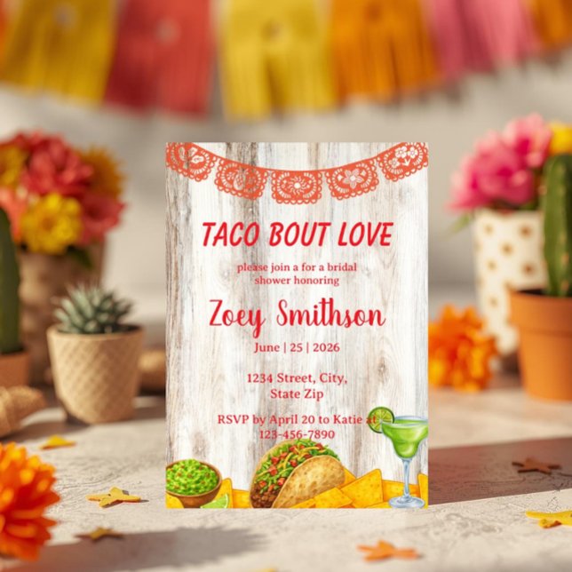Rustic Taco ‘Bout Love Bridal Shower Invitation (Creator Uploaded)