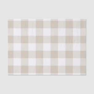 Rustic Tan and White Buffalo Check Pattern Tissue Paper
