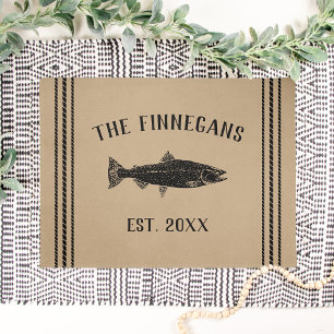 Rustic Tan Fish Personalized Doormat