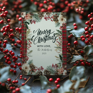 Rustic Tartan Christmas Holiday Card