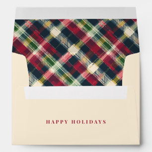 Rustic Tartan Plaid Custom Christmas Holiday Envelope