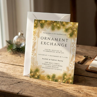 Rustic Tartan Plaid Elegant Script Holiday Party Invitation