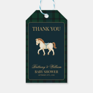 Rustic Tartan Plaid Horse Baby Shower Gift Tags
