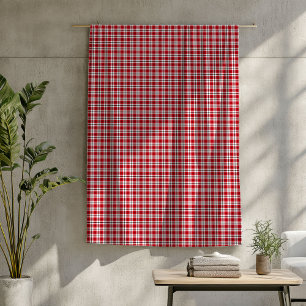 Rustic Tartan Throw Red and Black Lumberjack Look Fleece Blanket