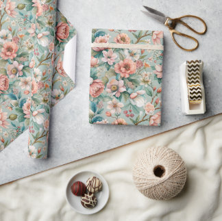 Rustic, Tea Party Wrapping Paper
