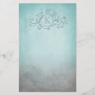 Rustic Teal and Grey Bohemian Flourish Stationery